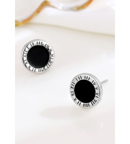 LDR4275 S925純銀羅馬數字耳環