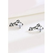 LDR4279 S925純銀復古色箭頭耳環