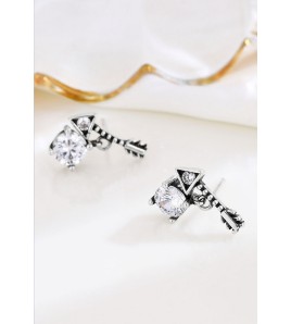 LDR4279 S925純銀復古色箭頭耳環