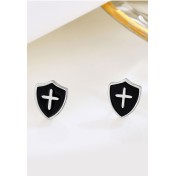 LDR4280 S925純銀十字架耳環