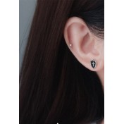 LDR4280 S925純銀十字架耳環