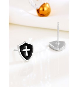 LDR4280 S925純銀十字架耳環