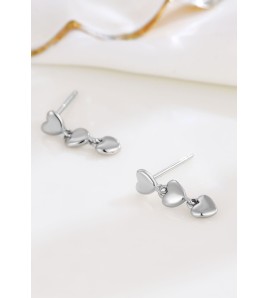 LDR4282 S925純銀愛心流蘇耳環