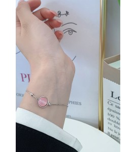 LDR6202 S925純銀粉水晶手鏈