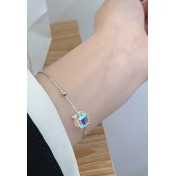 LDR6203 S925純銀方塊水晶手鏈