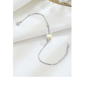 LDR6203 S925純銀方塊水晶手鏈