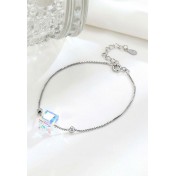 LDR6203 S925純銀方塊水晶手鏈