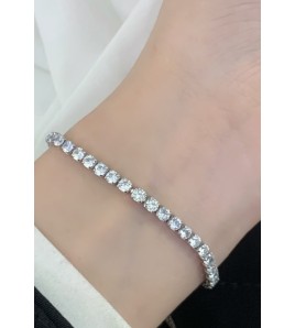 LDR6205 S925純銀3mm 鋯石手鏈