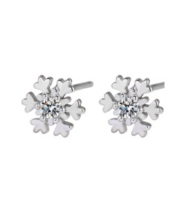 LDR6208 S925純銀雪花耳環