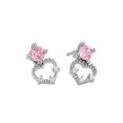 LDR6209 S925純銀心形耳環