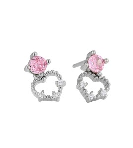 LDR6209 S925純銀心形耳環