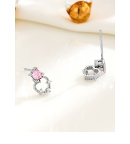 LDR6209 S925純銀心形耳環