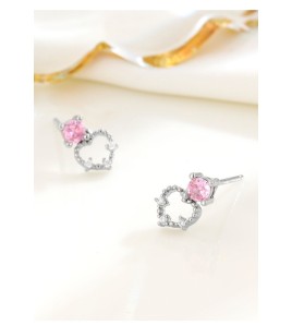 LDR6209 S925純銀心形耳環