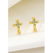 LDR6210 S925純銀十字架耳環