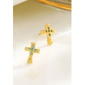 LDR6210 S925純銀十字架耳環