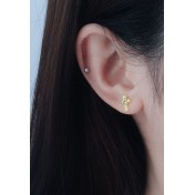 LDR6210 S925純銀十字架耳環