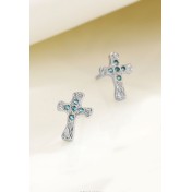 LDR6210 S925純銀十字架耳環