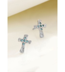 LDR6210 S925純銀十字架耳環