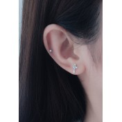 LDR6210 S925純銀十字架耳環