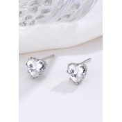 LDR6211 S925純銀心形耳環