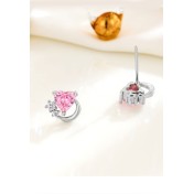 LDR6212 S925純銀愛心月亮耳環