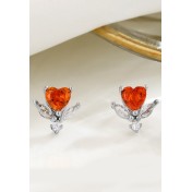 LDR6213 S925純銀心形耳環