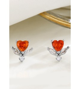 LDR6213 S925純銀心形耳環