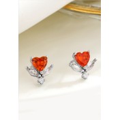 LDR6213 S925純銀心形耳環