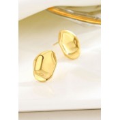 LDR6215 S925純銀不規則光面耳環