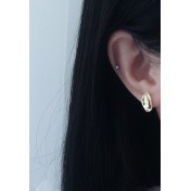 LDR6215 S925純銀不規則光面耳環