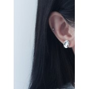 LDR6215 S925純銀不規則光面耳環