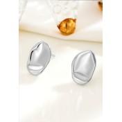 LDR6215 S925純銀不規則光面耳環