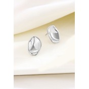 LDR6215 S925純銀不規則光面耳環