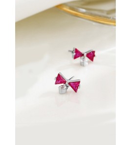 LDR6216 S925純銀蝴蝶結耳環