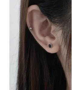 LDR6217-2 S925純銀球體耳環