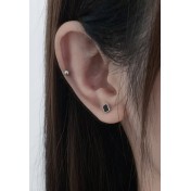 LDR6217-3 S925純銀立方體耳環