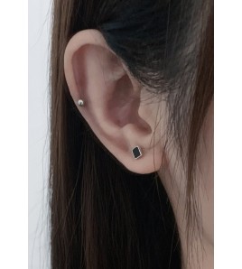 LDR6217-3 S925純銀立方體耳環