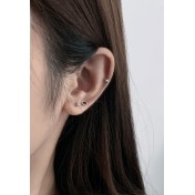 LDR6217-4 S925純銀心形四葉草耳環