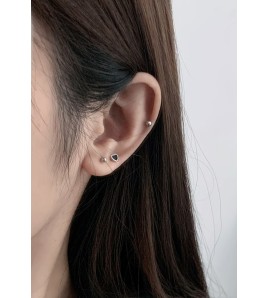 LDR6217-4 S925純銀心形四葉草耳環