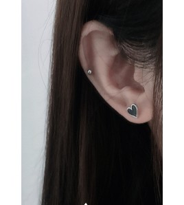 LDR6219-1 S925純銀心形耳環