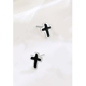 LDR6219-4 S925純銀十字架耳環