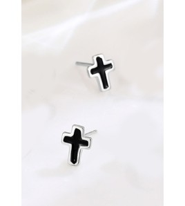 LDR6219-4 S925純銀十字架耳環