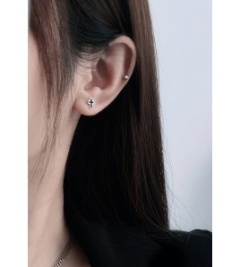 LDR6219-4 S925純銀十字架耳環