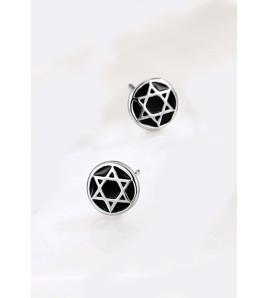 LDR6221-3 S925純銀六芒星耳環