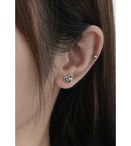 LDR6221-4 S925純銀心形耳環