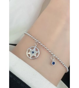 LDR6224 S925純銀六芒星羅盤手鏈