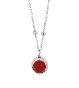 LDR6226P S925純銀地球儀黑瑪瑙項鏈