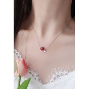 LDR6226S S925純銀地球儀黑瑪瑙星星項鏈