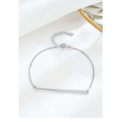 LDR6228 S925純銀光面扭片手鏈