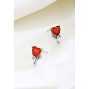 LDR6231 S925純銀心形耳環